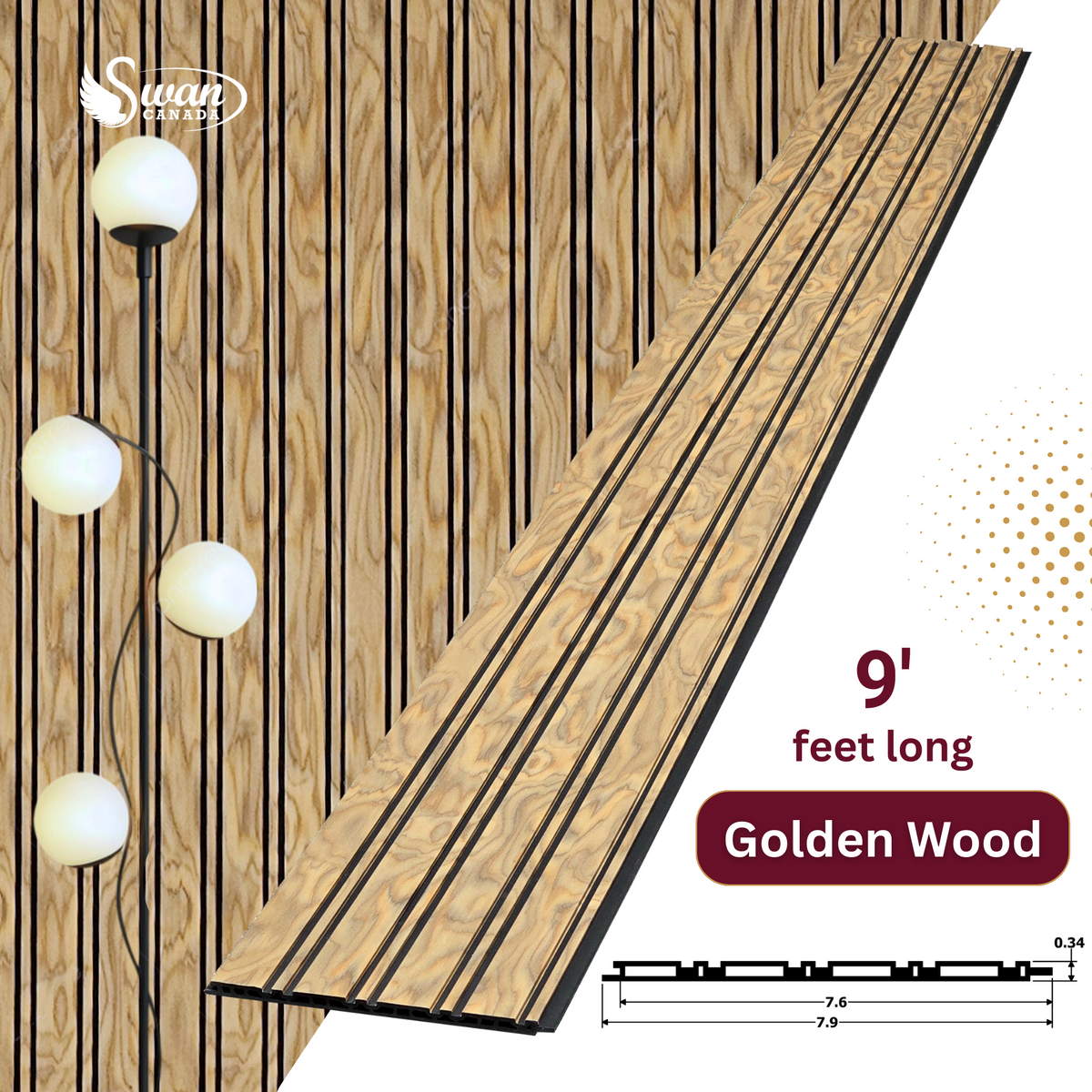 Golden Wood — WPC fluted finish SW2000928GW