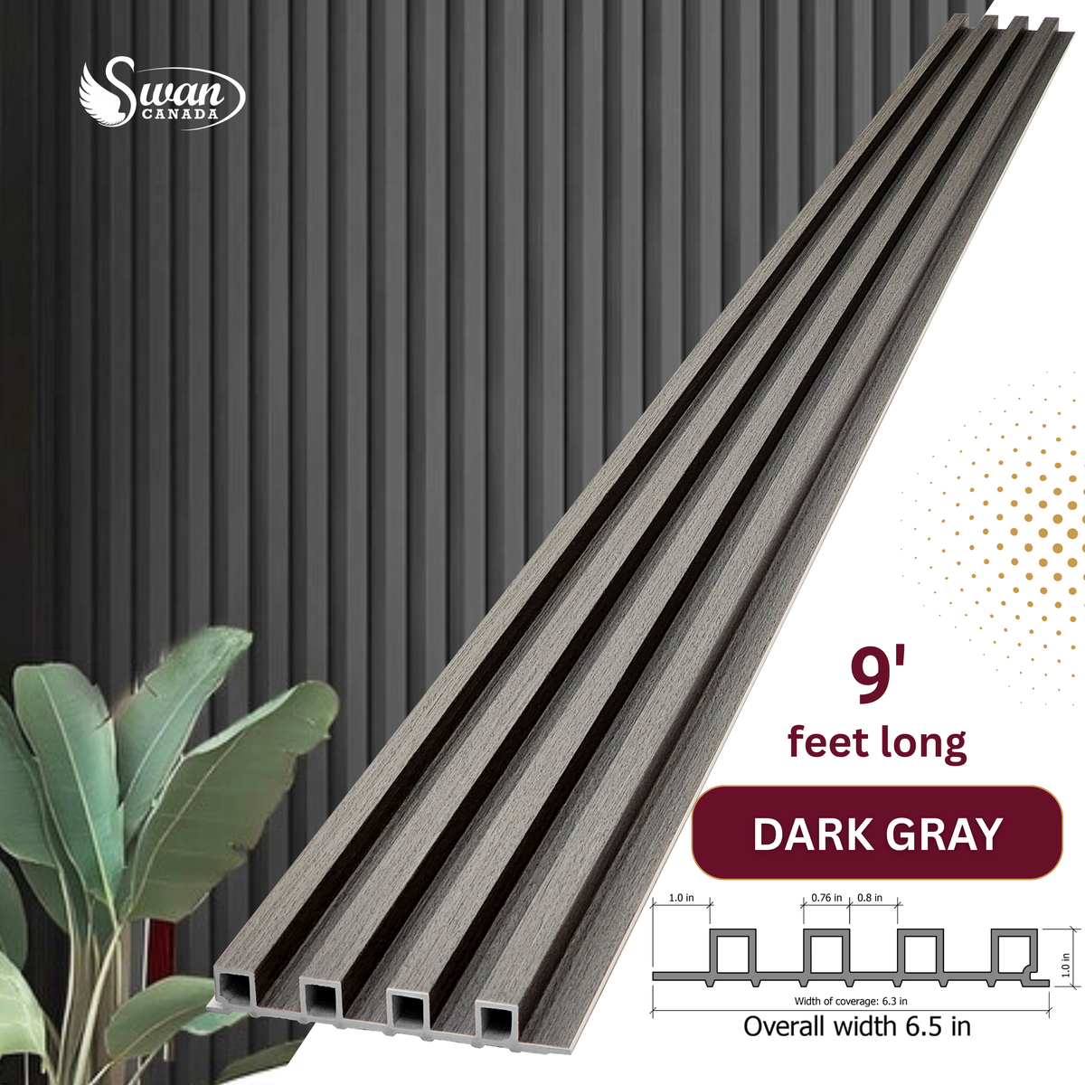 Dark Gray — WPC fluted finish SW2716DG